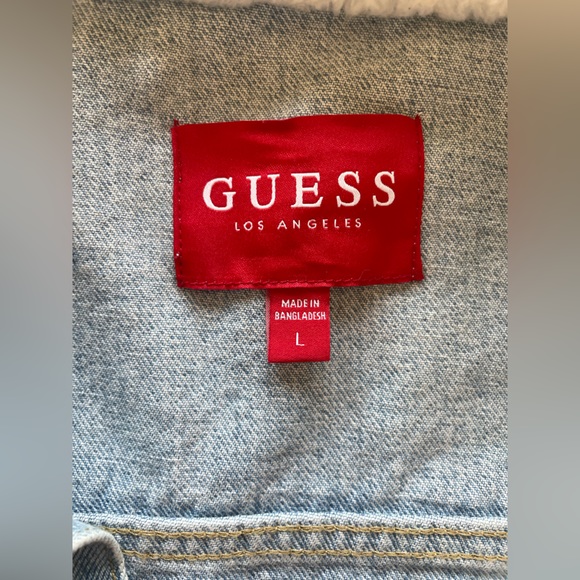 Guess Cropped Frayed-Edge Jean Jacket - Picture 2 of 4